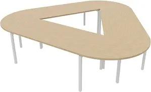 Quadrifoglio Konferenztisch Idea+ eiche Trapezform, Vierkantrohr weiß, 320,0 x 298,0 x 74,0 cm
