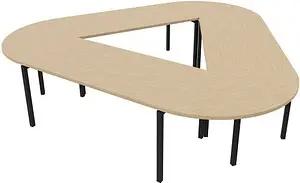 Quadrifoglio Konferenztisch Idea+ eiche Trapezform, Vierkantrohr grau, 320,0 x 298,0 x 74,0 cm
