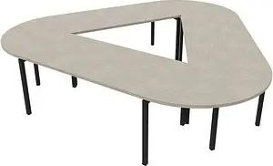 Quadrifoglio Konferenztisch Idea+ beton Trapezform, Vierkantrohr grau, 320,0 x 298,0 x 74,0 cm