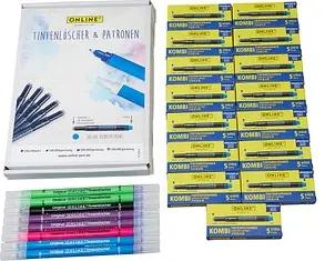 ONLINE® 81626 Tintenpatronen und Tintenkiller Set königsblau