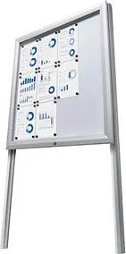 Showdown® Displays Gestell für Schaukästen silber 12x DIN A4