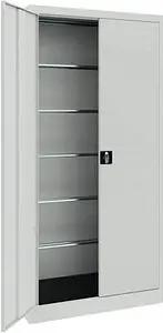 mauser Stahlschrank 790058A0 lichtgrau 95,0 x 42,0 x 195,0 cm, aufgebaut
