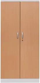 Gürkan Stahlschrank 100107 lichtgrau, buche 92,0 x 42,0 x 195,0 cm, aufgebaut