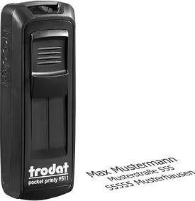trodat Textstempel, individualisierbar Pocket Printy 9511 selbstfärbend schwarz ohne Logo