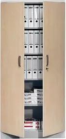 Gürkan Stahlschrank 100112 lichtgrau, ahorn 92,0 x 42,0 x 195,0 cm, aufgebaut