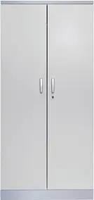 Gürkan Stahlschrank 100123 lichtgrau, weißaluminium 92,0 x 42,0 x 195,0 cm, aufgebaut