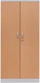 Gürkan Stahlschrank 100119 buche, weißaluminium 92,0 x 42,0 x 195,0 cm, aufgebaut