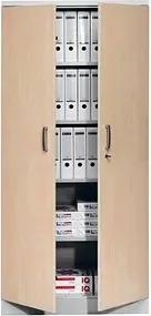 Gürkan Stahlschrank 100124 ahorn, weißaluminium 92,0 x 42,0 x 195,0 cm, aufgebaut