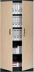Gürkan Stahlschrank 100130 tiefschwarz, ahorn 92,0 x 42,0 x 195,0 cm, aufgebaut