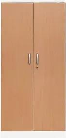 Gürkan Stahlschrank 100113 verkehrsweiß, buche 92,0 x 42,0 x 195,0 cm, aufgebaut