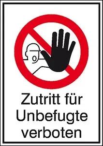 SafetyMarking® Verbotsaufkleber "Zutritt für Unbefugte verboten" rechteckig 13,1 x 18,5 cm