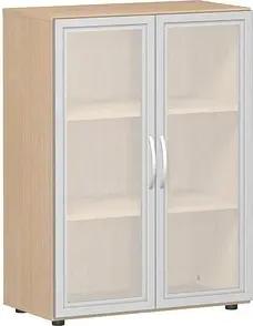 geramöbel Aktenschrank Flex, S-383802-GTB buche, Acrylglas satiniert 2 Fachböden 80,0 x 42,0 x 110,4 cm