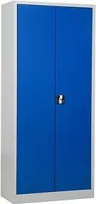 Gürkan Stahlschrank 100050 lichtgrau, enzianblau 80,0 x 38,0 x 180,0 cm, aufgebaut