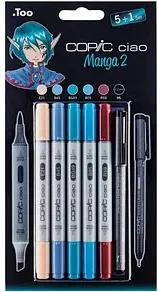 COPIC® Ciao Manga 2 Layoutmarker-Set farbsortiert 1,0 + 6,0 mm, 6 St.