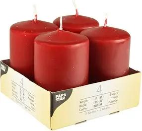 4 STARPAK Stumpenkerzen bordeaux