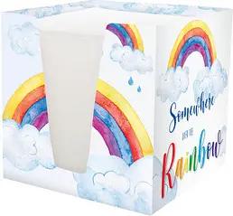 RNK-Verlag Zettelbox Rainbow weiß inkl. ca. 900 Notizzettel weiß
