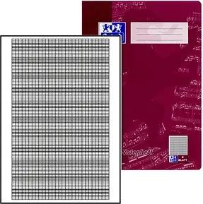 OXFORD Notenheft Lineatur 14 Notenlineatur mit Hilfslinien DIN A4 ohne Rand, 8 Blatt