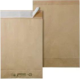 flexiPAK Faltentaschen classic eco Fixverschluss DIN B4 ohne Fenster natur mit 5,0 cm Falte, 300 St.
