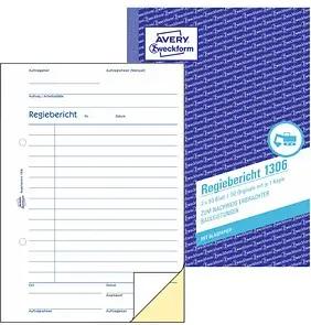 AVERY Zweckform Regiebericht Formularbuch 1306