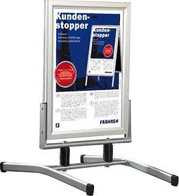 FRANKEN Kundenstopper Outdoor Plus silber DIN A1 2 Fächer