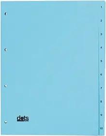 dots Ordnerregister Vollformat 1-10 blau 10-teilig, 5 Satz