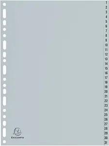 Exacompta Ordnerregister Vollformat 1-31 grau 31-teilig, 1 Satz