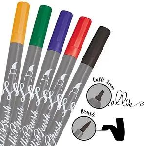 ONLINE® Calli.Brush Double Classic Brush-Pens farbsortiert, 5 St.
