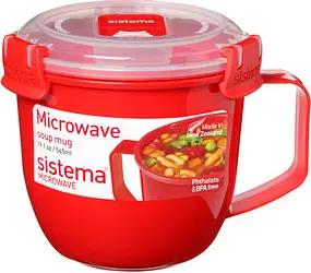 sistema® Mikrowellen-Suppentasse rot 565,0 ml, 1 St.