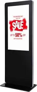 Showdown® Displays Digitales Totem abgerundet Infostele mit LED-Display, schwarz, 108,0 cm (43 Zoll)