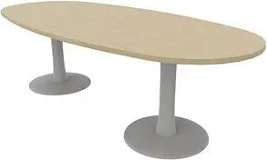 Quadrifoglio Konferenztisch Idea+ eiche oval, Säulenfuß alu, 240,0 x 110,0 x 74,0 cm