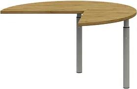 röhr Anbautisch höhenverstellbar Techno hickory-eiche, silber freiform 130,0 x 128,0/65,0 x 68,0 - 82,0 cm
