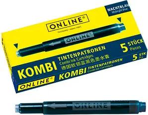 ONLINE® 17056/12 Tintenpatronen für Füller nachtblau 5 St.