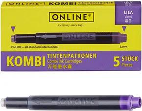 ONLINE® 17143/12 Tintenpatronen für Füller lila 5 St.