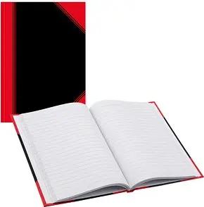 Bantex Notizbuch Chinakladde DIN A6 liniert, schwarz/rot Hardcover 192 Seiten
