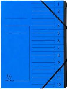Exacompta Ordnungsmappen 12 Fächer blau