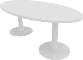 Quadrifoglio Konferenztisch Idea+ weiß oval, Säulenfuß weiß, 200,0 x 110,0 x 74,0 cm