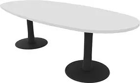Quadrifoglio Konferenztisch Idea+ weiß oval, Säulenfuß grau, 240,0 x 110,0 x 74,0 cm
