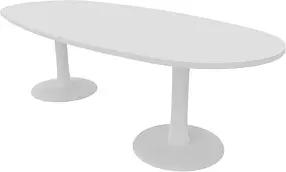 Quadrifoglio Konferenztisch Idea+ weiß oval, Säulenfuß weiß, 240,0 x 110,0 x 74,0 cm
