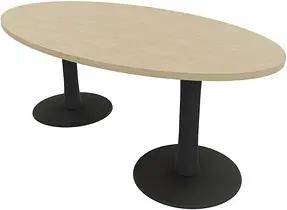 Quadrifoglio Konferenztisch Idea+ eiche oval, Säulenfuß grau, 200,0 x 110,0 x 74,0 cm