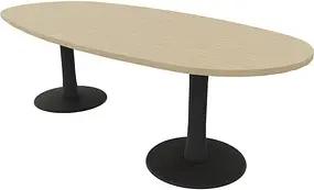 Quadrifoglio Konferenztisch Idea+ eiche oval, Säulenfuß grau, 240,0 x 110,0 x 74,0 cm