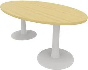 Quadrifoglio Konferenztisch Idea+ buche oval, Säulenfuß weiß, 200,0 x 110,0 x 74,0 cm