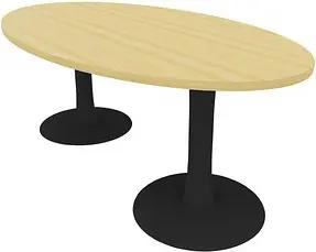 Quadrifoglio Konferenztisch Idea+ buche oval, Säulenfuß grau, 200,0 x 110,0 x 74,0 cm