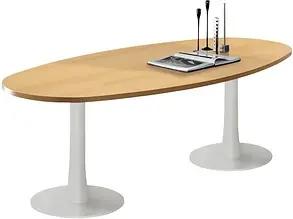 Quadrifoglio Konferenztisch Idea+ buche oval, Säulenfuß weiß, 240,0 x 110,0 x 74,0 cm