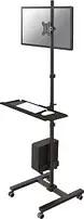 Neomounts höhenverstellbarer PC-Tisch FPMA-MOBILE1700 schwarz für 1 Monitor, 1 Tastatur, 1 Maus, 1 PC