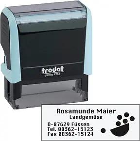trodat Textstempel, individualisierbar printy 4913 selbstfärbend schwarz mit Logo