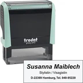 trodat Textstempel, individualisierbar printy 4913 selbstfärbend schwarz ohne Logo