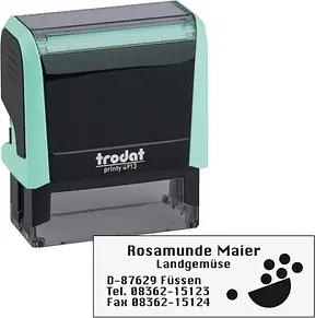 trodat Textstempel, individualisierbar printy 4913 selbstfärbend schwarz mit Logo