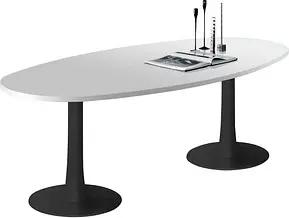 Quadrifoglio Konferenztisch Idea+ lichtgrau oval, Säulenfuß grau, 240,0 x 110,0 x 74,0 cm