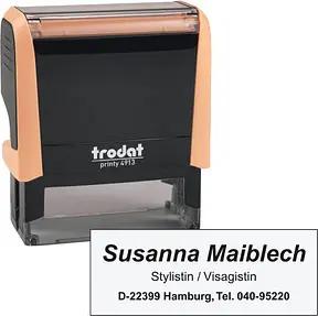 trodat Textstempel, individualisierbar printy 4913 selbstfärbend schwarz ohne Logo