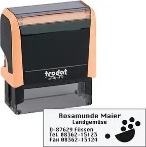 trodat Textstempel, individualisierbar printy 4913 selbstfärbend schwarz mit Logo